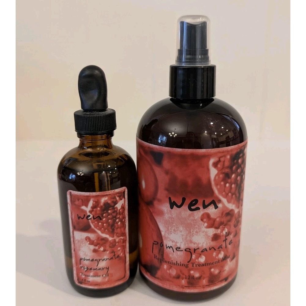 WEN Pomegranate Replenishing Treatment Mist 12oz & Pomegranate Rosemary Oil Set - Picture 1 of 9